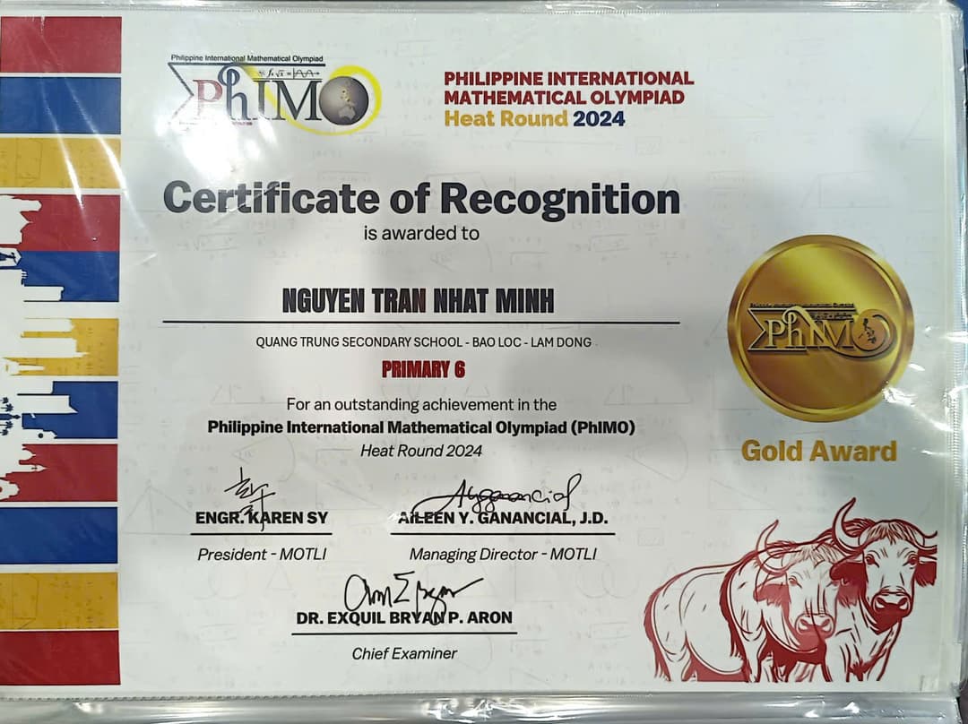 PHIMO National Round - Gold Prize