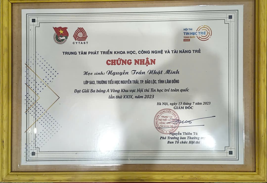 3rd Prize - National Youth Informatics Contest (Group A)