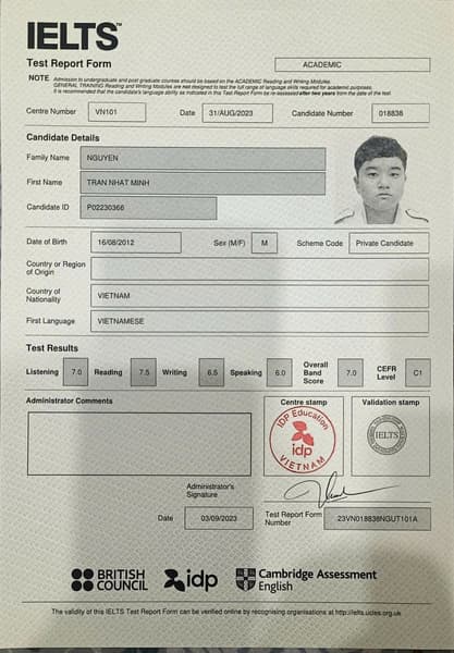 IELTS 7.0 Overall