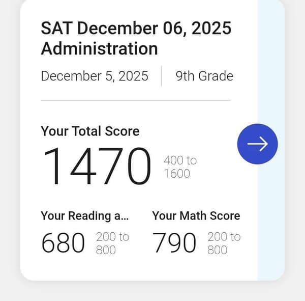 SAT Score: 1470/1600